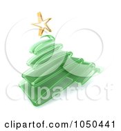 Poster, Art Print Of 3d Transparent Green Glass Scribble Christmas Tree