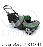 Royalty Free RF Clip Art Illustration Of A 3d Green Lawn Mower