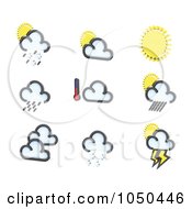 Poster, Art Print Of Digital Collage Of 3d Weather Icons - 1