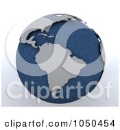 Royalty Free RF Clip Art Illustration Of A 3d Blue And Gray South America Globe