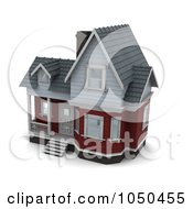Royalty Free RF Clip Art Illustration Of A 3d Red House