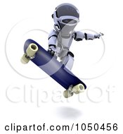 Poster, Art Print Of 3d Robot Skateboarding - 2