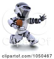 Poster, Art Print Of 3d Robot Playing Football - 2