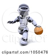 Poster, Art Print Of 3d Robot Playing Basketball - 2