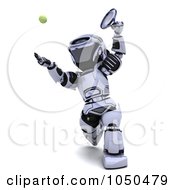 Poster, Art Print Of 3d Robot Playing Tennis - 1