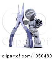 Poster, Art Print Of 3d Robot With Pliers