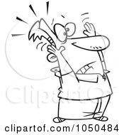 Royalty Free RF Clip Art Illustration Of A Line Art Design Of A Man Holding Up His Arms In Surrender