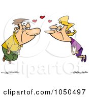 Royalty Free RF Clip Art Illustration Of A Couple Floating With Hearts