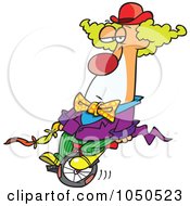Poster, Art Print Of Bored Clown On A Unicycle