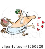 Royalty Free RF Clip Art Illustration Of A Man Spreading Love Confetti