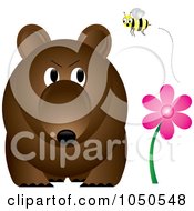 Royalty Free RF Clip Art Illustration Of A Bee Annoying A Bear by Pams Clipart