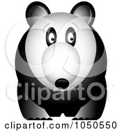 Royalty Free RF Clip Art Illustration Of A Panda Bear Glancing To The Right by Pams Clipart
