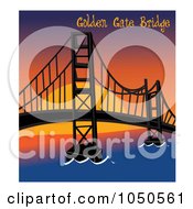 The Golden Gate Bridge San Francisco With Text At Sunset - 2