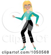 Royalty Free RF Clip Art Illustration Of A Funky Blond Woman Dancing