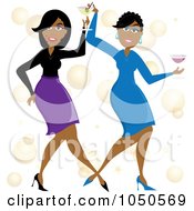 Poster, Art Print Of Funky Black Women Dancing With Cocktails