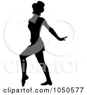Royalty Free RF Clip Art Illustration Of A Silhouetted Female Jazz Dancer