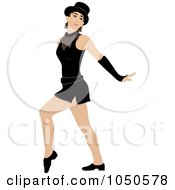 Royalty Free RF Clip Art Illustration Of A Caucasian Female Jazz Dancer