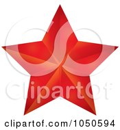 Royalty Free RF Clip Art Illustration Of A Faceted Red Star
