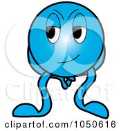 Royalty Free RF Clip Art Illustration Of A Sneaky Blue Creature