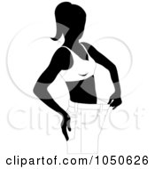 Royalty Free RF Clip Art Illustration Of A Black And White Woman Showing Her Weight Loss Success In Big Pants