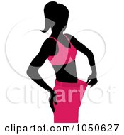 Poster, Art Print Of Black And Pink Woman Showing Her Weight Loss Success In Big Pants