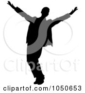 Poster, Art Print Of Happy Silhouetted Businessman