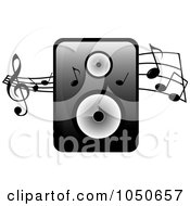 Poster, Art Print Of Music Speaker And Music Notes
