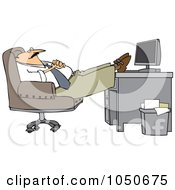 Poster, Art Print Of Businessman Relaxing With His Feet On His Desk