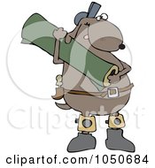 Royalty Free RF Clip Art Illustration Of A Carpet Layer Dog Carrying A Rug by djart