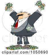 Poster, Art Print Of Wealthy Man With Tons Of Cash