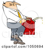 Businessman Carrying A Gas Can