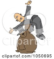 Royalty Free RF Clip Art Illustration Of A Groundhog Holding Up A Man