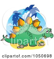 Royalty Free RF Clip Art Illustration Of A Stegosaur Logo