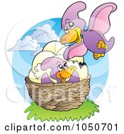 Royalty Free RF Clip Art Illustration Of A Nesting Pterodactyl Logo