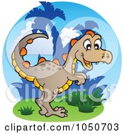 Royalty Free RF Clip Art Illustration Of A Dinosaur Logo