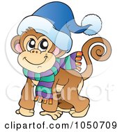 Poster, Art Print Of Monkey Wearing Winter Gear