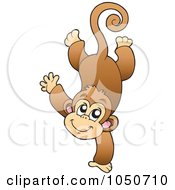 Royalty Free RF Clip Art Illustration Of A Monkey Doing A Hand Stand