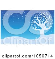 Poster, Art Print Of Background Of A Bare Tree In The Snow - 1