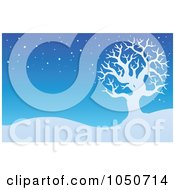 Royalty Free RF Clip Art Illustration Of A Background Of A Bare Tree In The Snow 1
