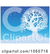 Royalty Free RF Clip Art Illustration Of A Background Of A Bare Tree In The Snow 2