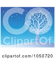 Royalty Free RF Clip Art Illustration Of A Background Of A Bare Tree In The Snow 3