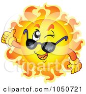 Poster, Art Print Of Sun Character Winking And Holding A Thumb Up