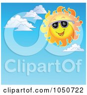 Royalty Free RF Clip Art Illustration Of A Background Of A Summer Sun And Clouds In A Sky