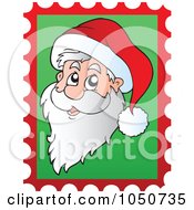 Christmas Postage Stamp Of Santa