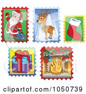 Poster, Art Print Of Digital Collage Of Christmas Postage Stamps - 1