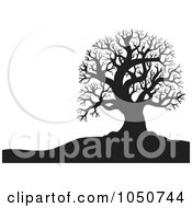 Royalty Free RF Clip Art Illustration Of A Background Of A Silhouetted Bare Tree Over White