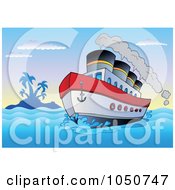 Poster, Art Print Of Steam Boat Near A Tropical Island