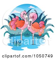 Poster, Art Print Of Wading Flamingo Logo