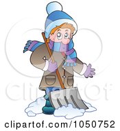 Poster, Art Print Of Man Using A Snow Shovel