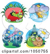Royalty-Free (RF) Clip Art Illustration of a Digital Collage Of Insect Logos by visekart #COLLC1050755-0161